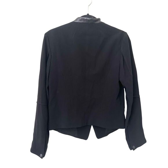 RAG & BONE Tuxedo Blazer Leather Trim Black Sz 6 - Picture 2 of 4